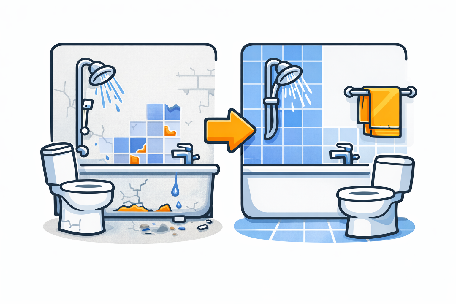 Bathroom transformation before and after